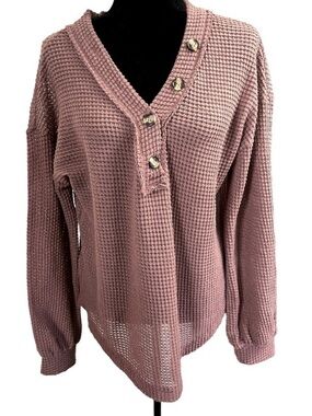 Wishlist Mauve Waffle Knit Oversized Top - New With Tags